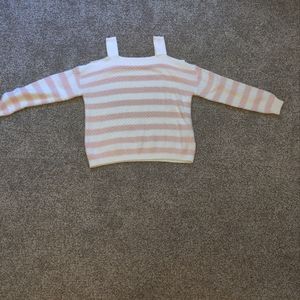 Cold shoulder crop sweater